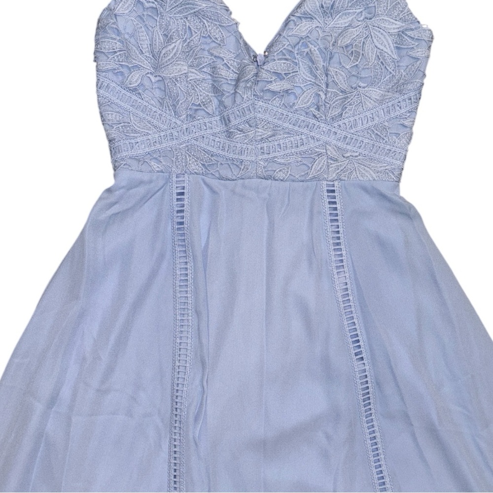 NWT ASOS Blue Ruched V-Neck Midi Dress for Prom - Picture 7 of 12